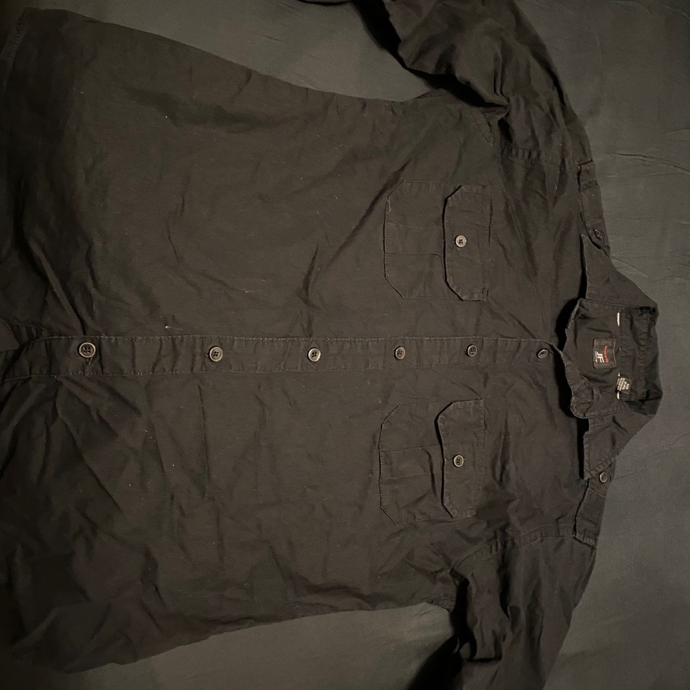 Dark blue button down